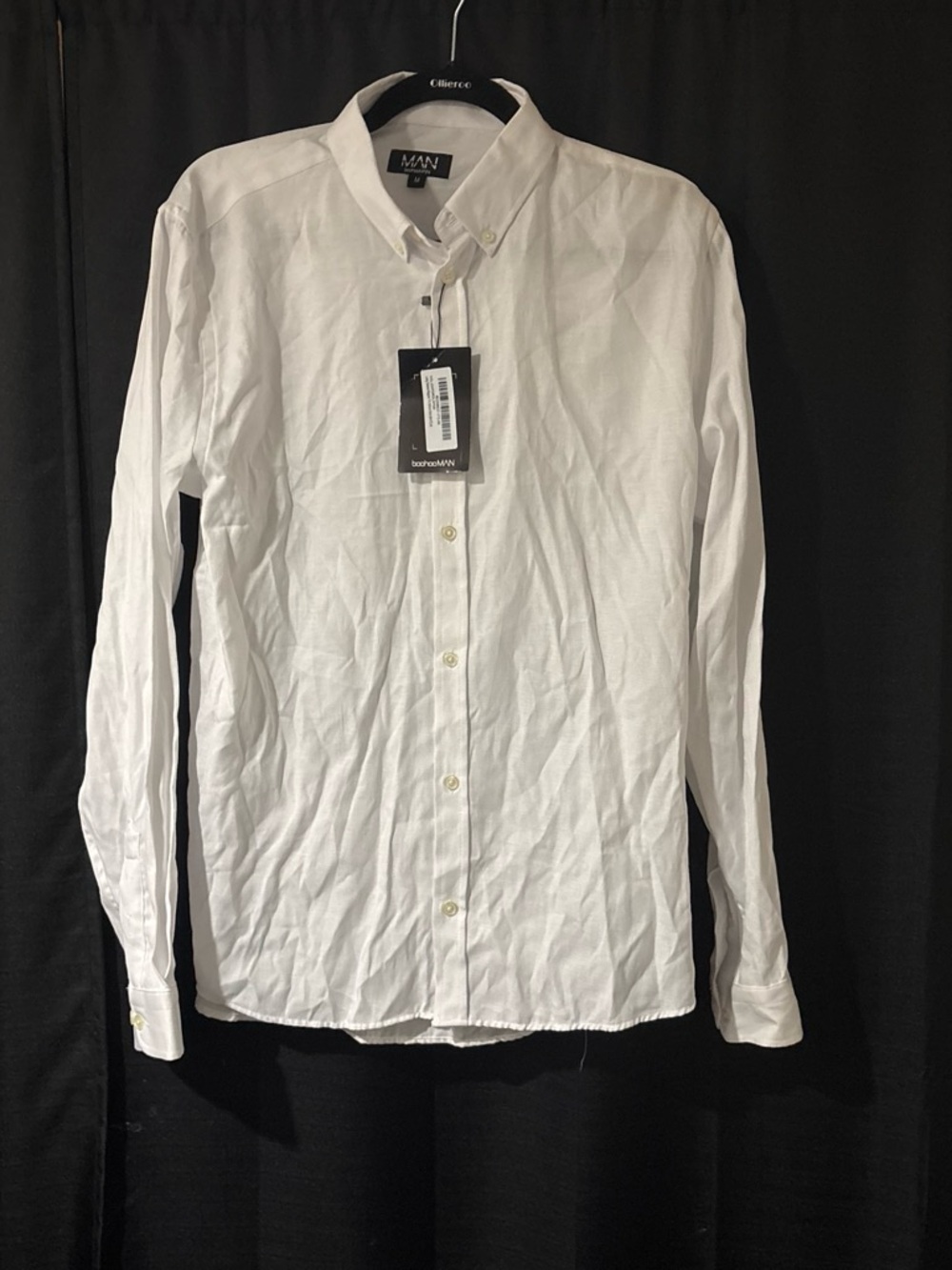 MAN White Long-Sleeve Button-Down Shirt